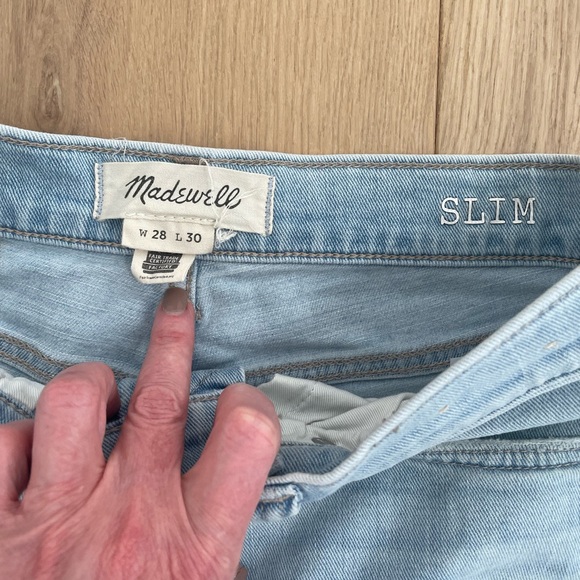 Madewell Light Blue Women's Slim Jeans 28 X 30 - Picture 9 of 13